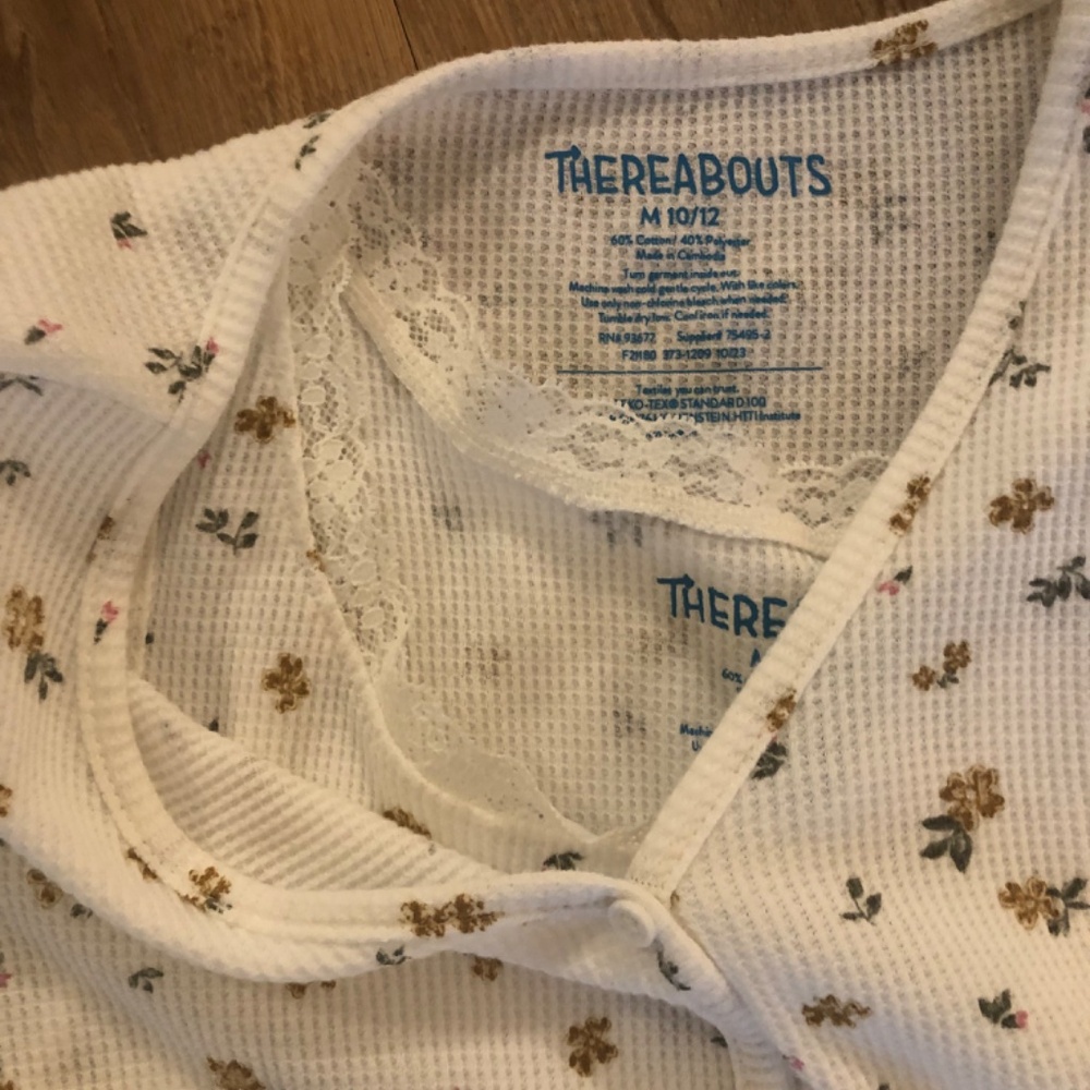 Long sleeve waffle knit floral top - Picture 3 of 4